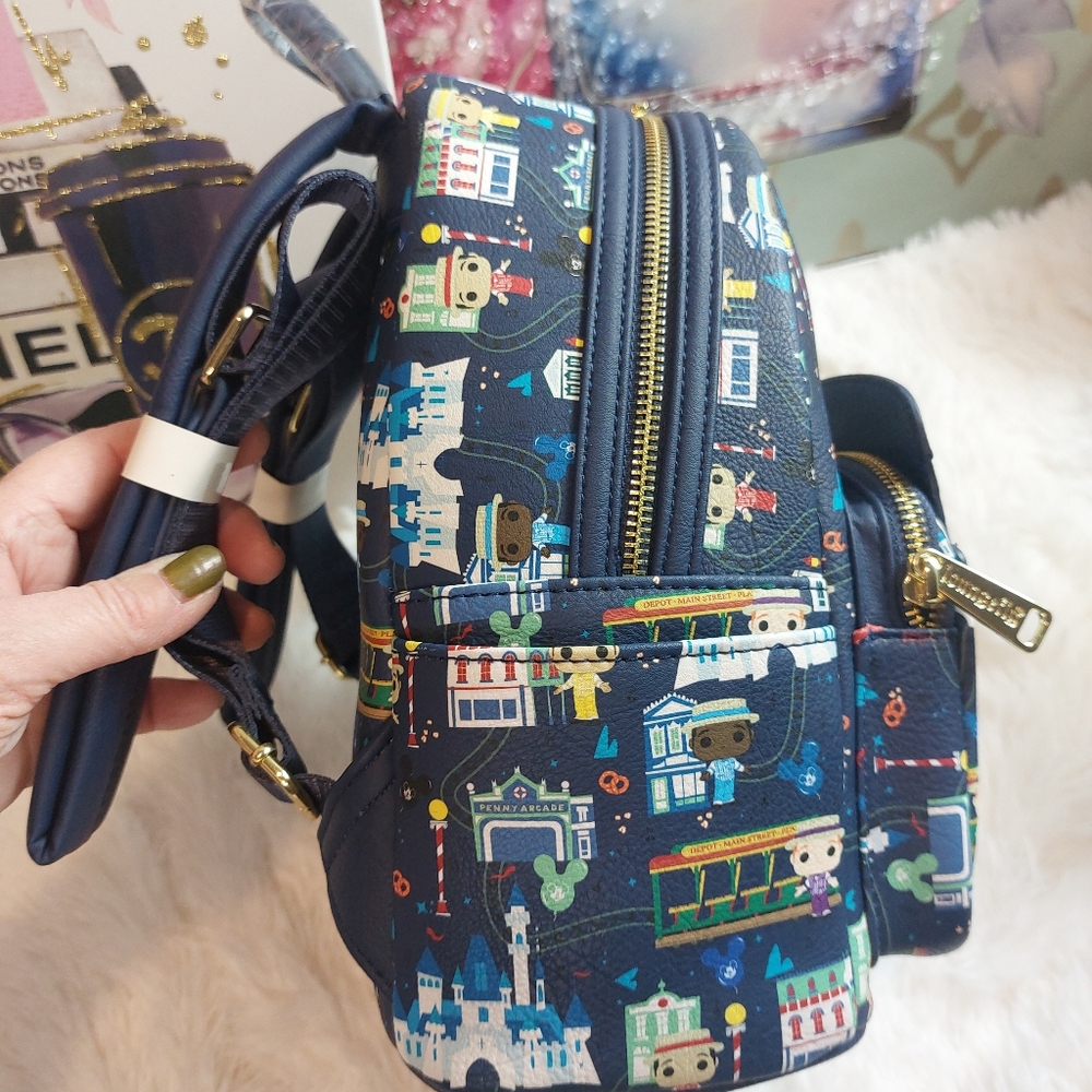 Loungefly Disney Parks Dapper Dan Main Street Blue Backpack - Picture 8 of 12